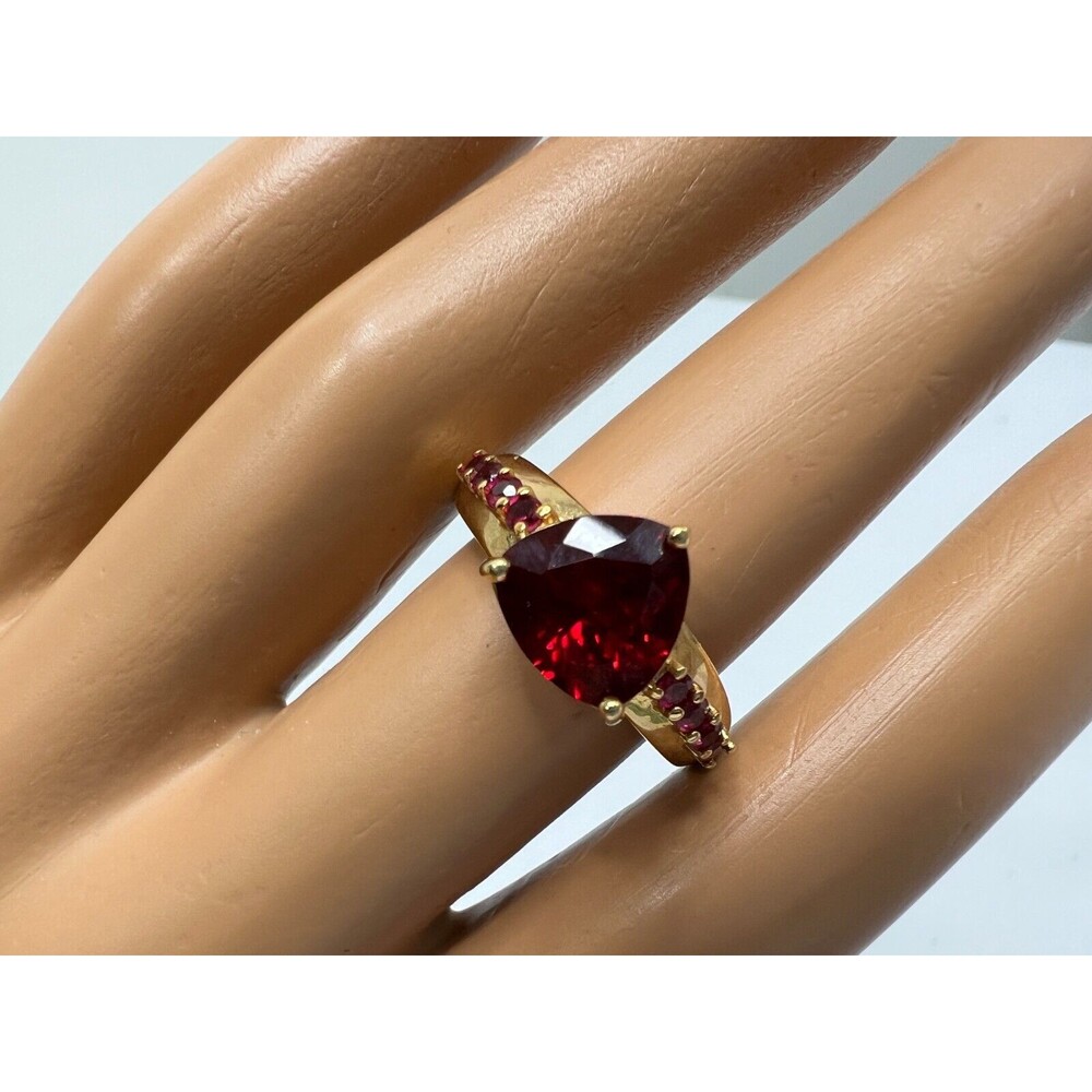 Vintage Ross Simons Gemstone Ring Gold Plated 925 Sterling Silver Ruby Ring sz 9